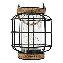 Atmosphera Lanterne en Métal & Fil MicroLed Diane 17cm Noir