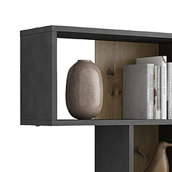 Mes Etagère murale 4 niches 100x19,5x53 cm marron et anthracite
