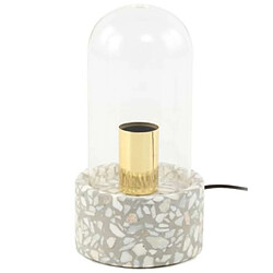 Paris Prix Lampe à Poser avec Dôme Curacao 24cm Gris & Blanc