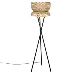 Atmosphera Lampadaire Trépied en Bambou Suny 145cm Noir