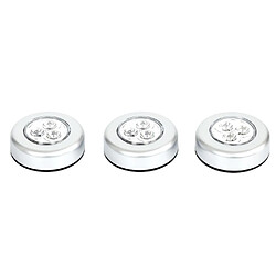 Paris Prix Lot de 3 Lampes à Led Push 7cm Blanc
