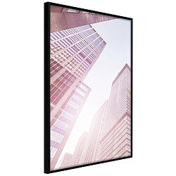 Paris Prix Affiche Murale Encadrée Steel and Glass Pink 21 x 30 cm Noir