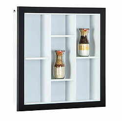 Paris Prix Étagère Murale 7 Compartiments Bukan 67cm Noir & Blanc