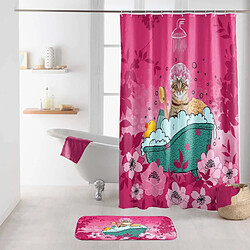 Paris Prix Rideau de Douche Imprimé Chatibulle 180x200cm Rose