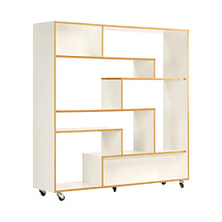 Paris Prix Étagère Bibliothèque Design Southbury 143cm Chêne & Blanc