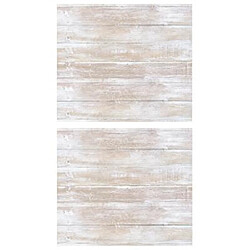Atmosphera Lot de 2 Stickers Muraux Bois 70x80cm Blanc