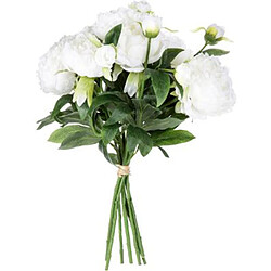 Atmosphera Bouquet de Fleurs 13 Pivoines 50cm Blanc