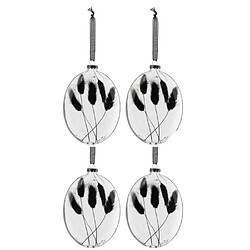 Paris Prix Lot de 4 Boules de Noël Fleurs Séchées II 16cm Noir