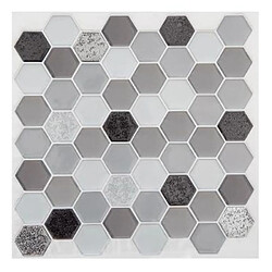 Atmosphera Lot de 2 Stickers Carrelage Hoxa 25x25cm Noir