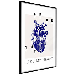 Paris Prix Affiche Murale Encadrée Valentine's Day 40 x 60 cm Noir