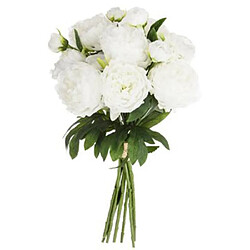 Atmosphera Bouquet de Fleurs 13 Pivoines 50cm Blanc