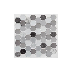 Atmosphera Lot de 2 Stickers Carrelage Hoxa 25x25cm Noir