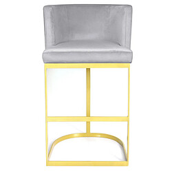 Paris Prix Chaise de Bar Velours Design Noemy 100cm Argent
