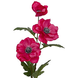 Atmosphera Fleur Artificielle 3 Anémones 69cm Rose Fuchsia