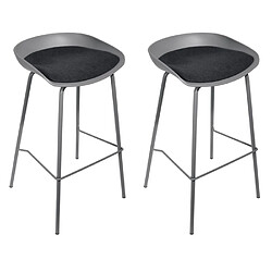 Paris Prix Lot de 2 Tabourets de Bar Hella 84cm Gris