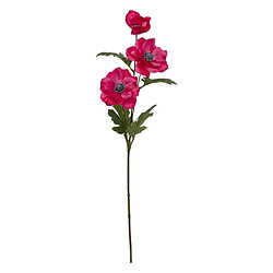 Atmosphera Fleur Artificielle 3 Anémones 69cm Rose Fuchsia