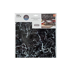 Atmosphera Lot de 2 Stickers Effet Marbre Plaque 30x30cm Noir