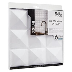 Atmosphera Lot de 6 Stickers Mureaux Piky 30x30cm Blanc