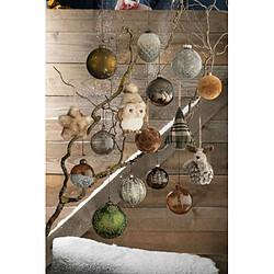 Paris Prix Lot de 4 Boules de Noël Givre Mat 10cm Marron