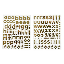Paris Prix Lot de 2 Planches de Stickers Alphabet 2cm Or