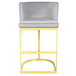 Paris Prix Chaise de Bar Velours Design Noemy 100cm Argent