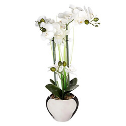 Atmosphera Composition Florale & Vase Orchidée 53cm Argent