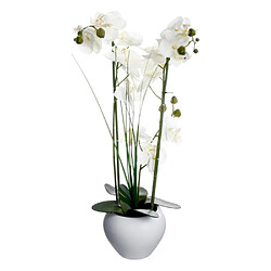 Atmosphera Composition Florale & Vase Orchidée 53cm Blanc