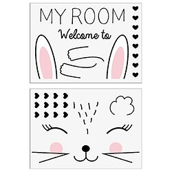 Atmosphera Lot de 2 Stickers Kids Lapin 50x70cm Noir
