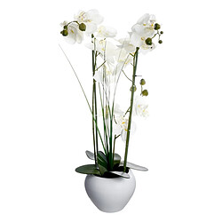 Atmosphera Composition Florale & Vase Orchidée 53cm Blanc