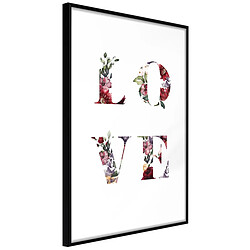 Paris Prix Affiche Murale Encadrée Floral Love 21 x 30 cm Noir