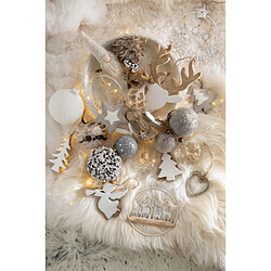 Paris Prix Lot de 4 Boules de Noël Enneigée 12cm Blanc