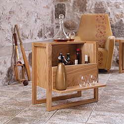 Mes Mini bar 59x30x60 cm décor chêne- KEILA