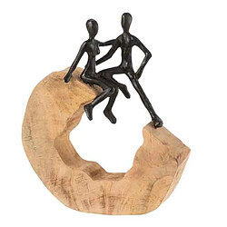 Paris Prix Statuette Déco Couple Assis 29cm Naturel & Noir