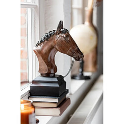 Paris Prix Statuette Déco Tête de Cheval 35cm Marron