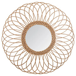 Atmosphera Miroir en Rotin Rosace 58cm Beige