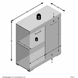 Avis Paris Prix Commode 2 Portes Design Cazeg 89cm Chêne