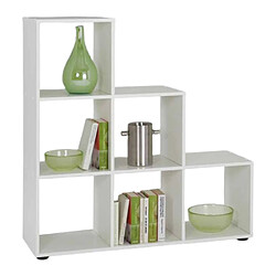 Paris Prix Étagère 6 Cases Design Gaman 108cm Blanc