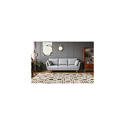 Paris Prix Tapis Fait Main en Cuir Lavin II Gris 120 x 170 cm pas cher