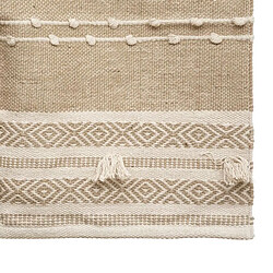 Atmosphera Tapis Déco en Jute 3D Pompons 90x150cm Ivoire