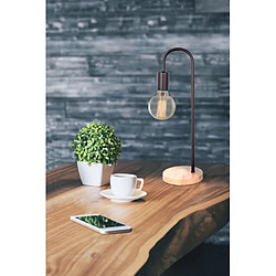 Paris Prix Lampe à Poser Bois & Métal Vinara 47cm Noir