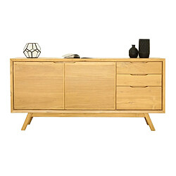 Paris Prix Buffet 2 Portes & 3 Tiroirs Fiftees 170cm Naturel