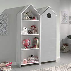 Paris Prix Pack - Étagère & Armoire 4 Niveaux Casami 171cm Blanc & Gris