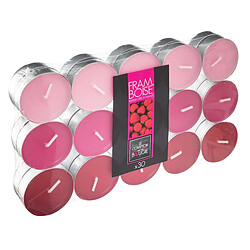 Atmosphera Lot de 30 Bougies Chauffe-Plat Parfumées 3,7cm Framboise