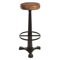 Paris Prix Tabouret Design Cuir & Métal Molda 80cm Marron