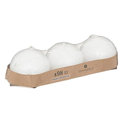 Atmosphera Lot de 3 Bougies Boules Many 6cm Blanc