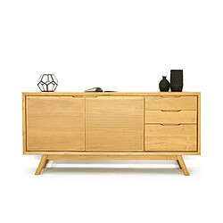 Mes Buffet 2 portes et 3 tiroirs en teck naturel - JEPARA