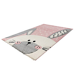 Acheter Paris Prix Tapis de Chambre Enfant Lapin Caiguna Rose 80 x 150 cm