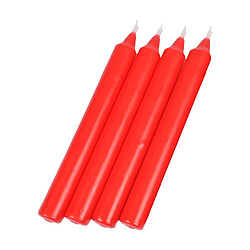 Paris Prix Lot de 4 Bougies Chandelier Essentiel 19cm Rouge