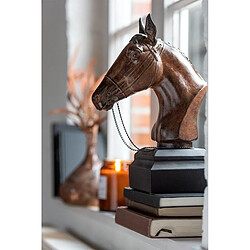 Avis Paris Prix Statuette Déco Tête de Cheval 35cm Marron