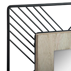 Atmosphera Miroir Carré en Métal & Bois Joe 45cm Noir